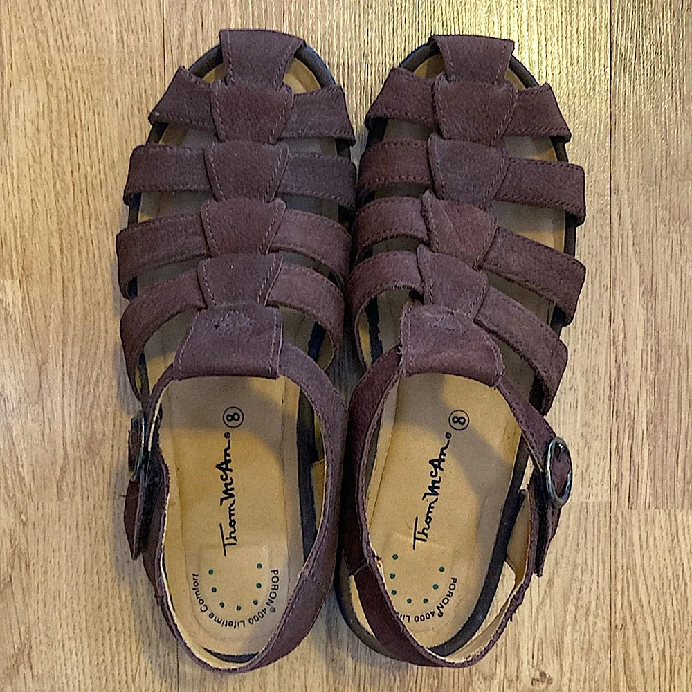 NEW Thom McAn Sandals Brown Suede Size 8